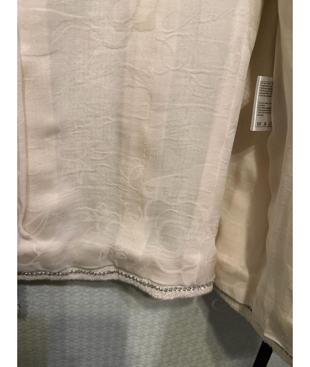 CHANEL Белый твидовый жакет/пиджак, фото 5
