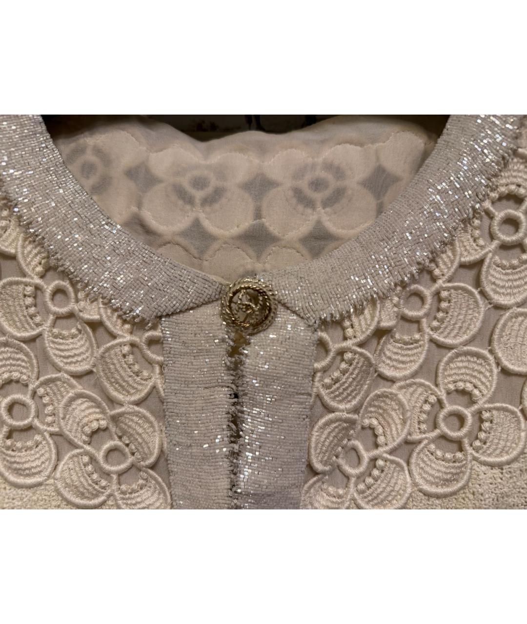 CHANEL Белый твидовый жакет/пиджак, фото 4