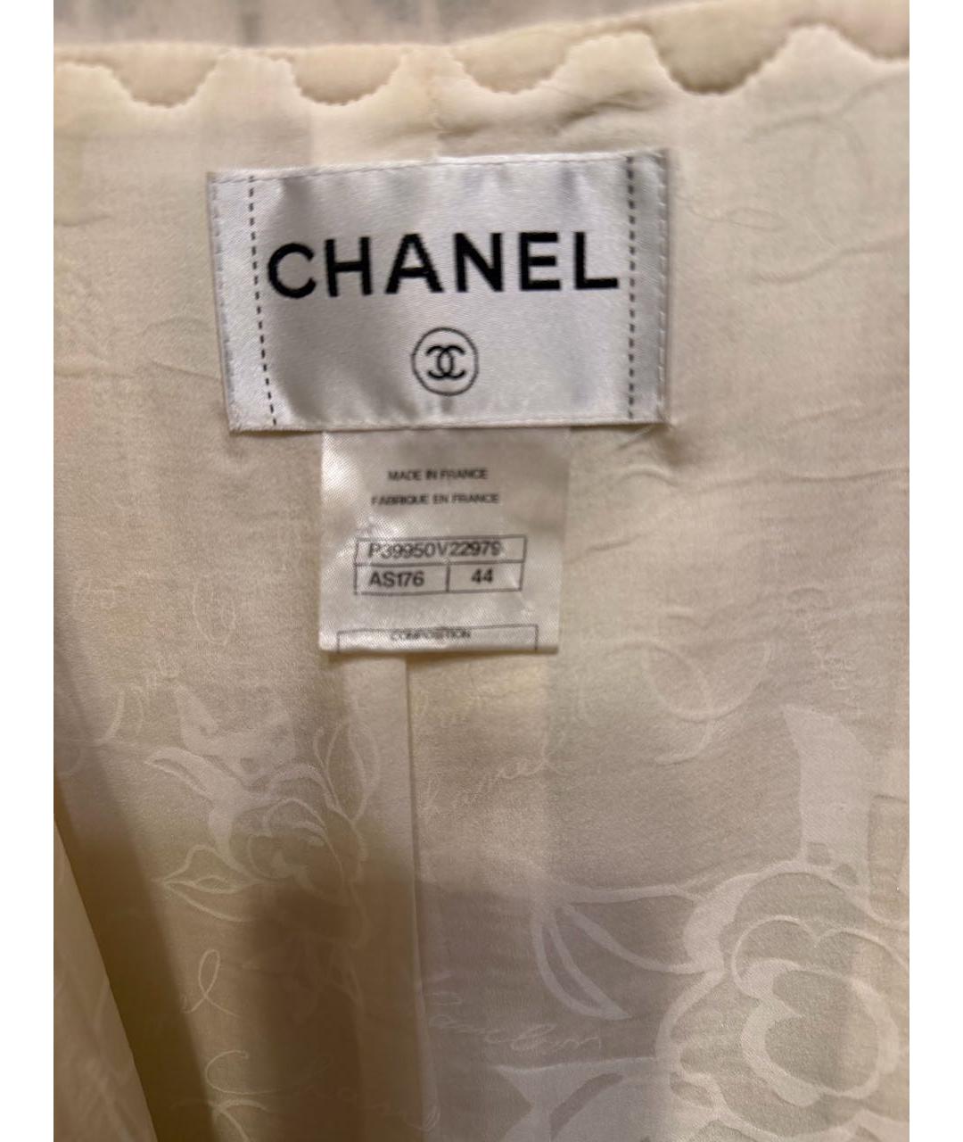 CHANEL Белый твидовый жакет/пиджак, фото 3