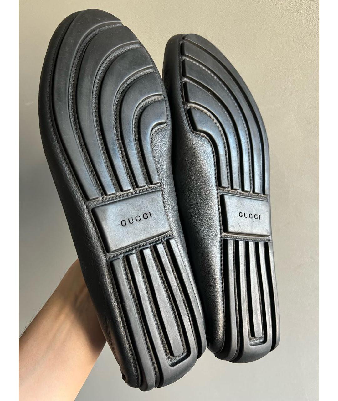 GUCCI Черные кожаные мокасины, фото 5
