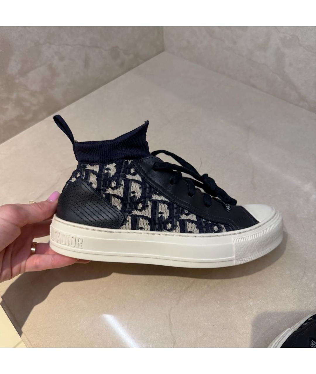 CHRISTIAN DIOR Темно-синие текстильные кеды, фото 6