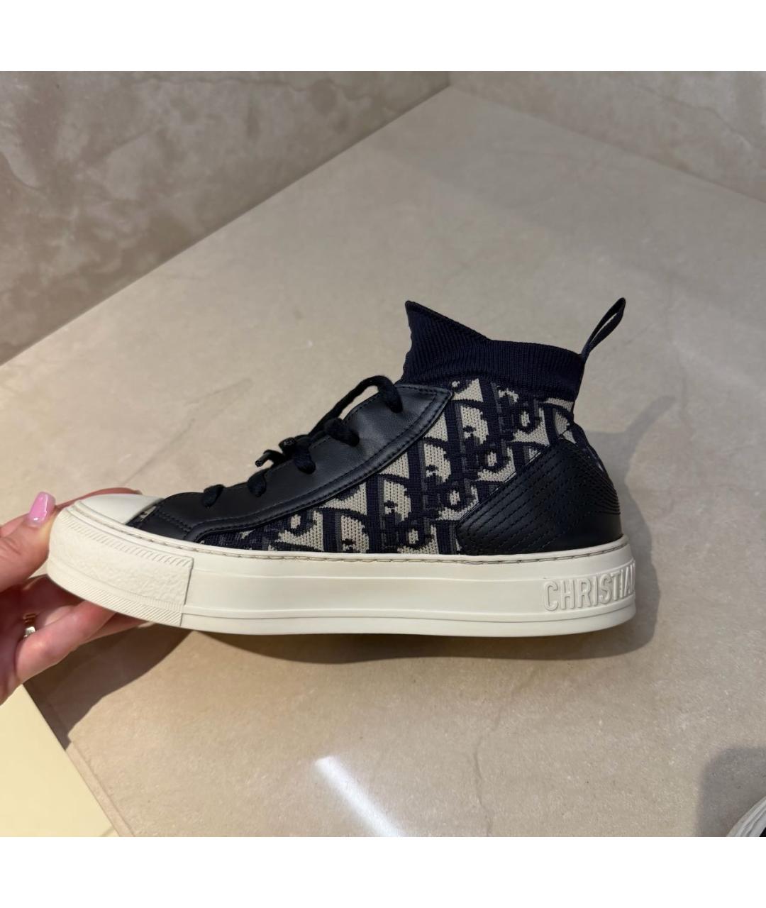 CHRISTIAN DIOR Темно-синие текстильные кеды, фото 5