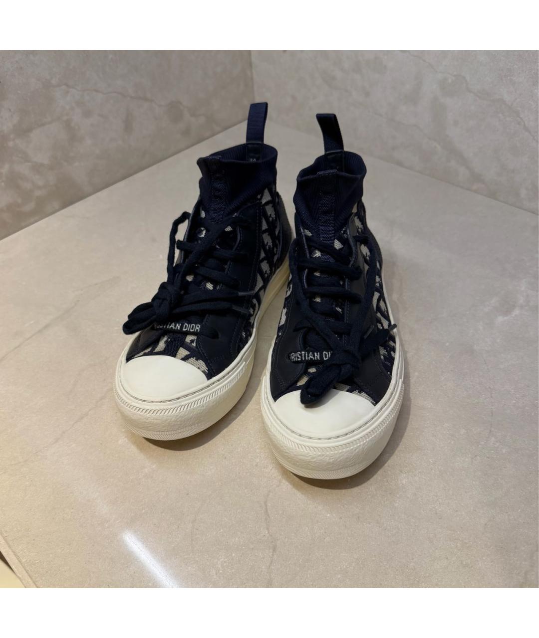 CHRISTIAN DIOR Темно-синие текстильные кеды, фото 2