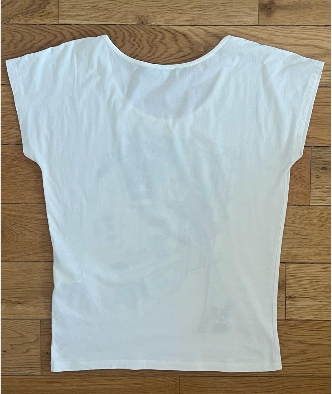 LOVE MOSCHINO Белая хлопко-эластановая футболка, фото 3