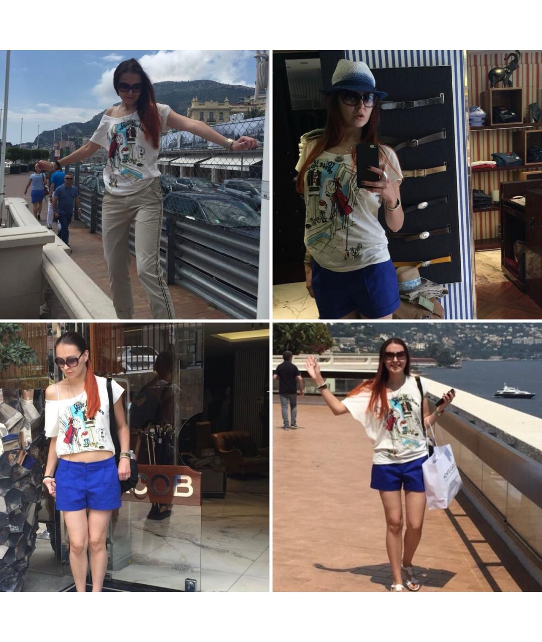 LOVE MOSCHINO Белая хлопко-эластановая футболка, фото 8