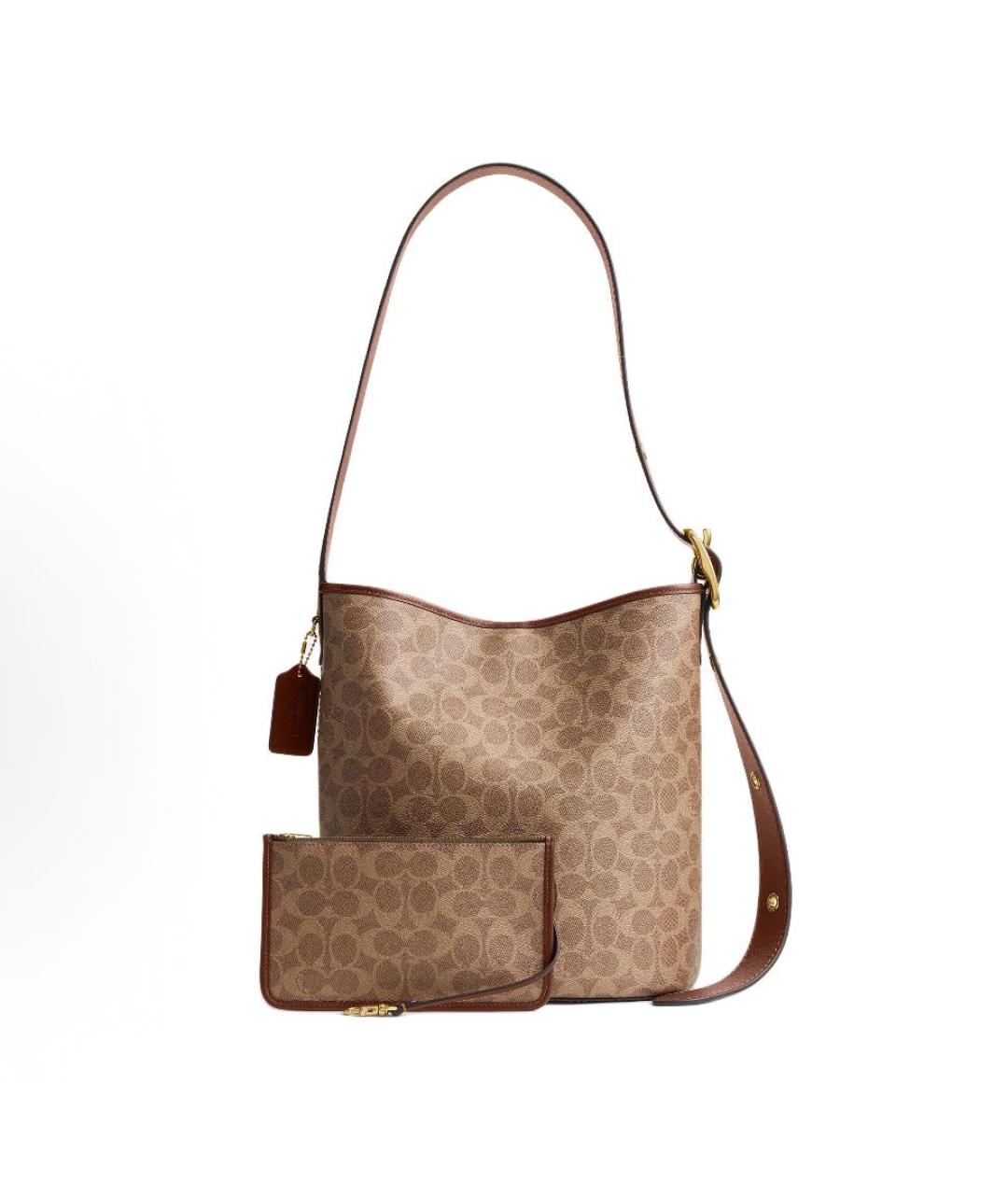 COACH Бежевая сумка через плечо из искусственной кожи, фото 2