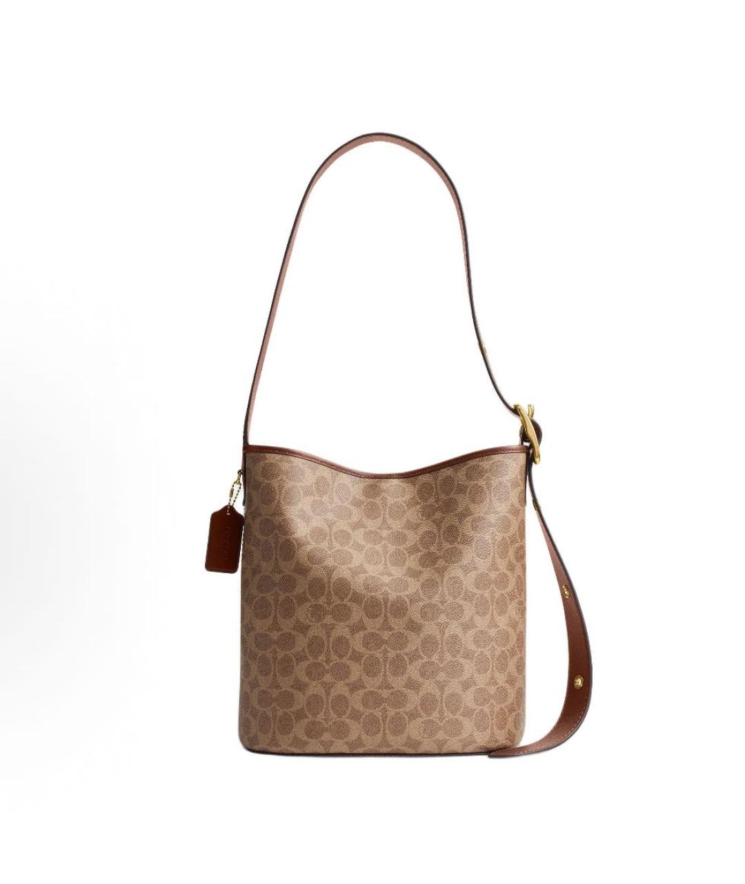 COACH Бежевая сумка через плечо из искусственной кожи, фото 9