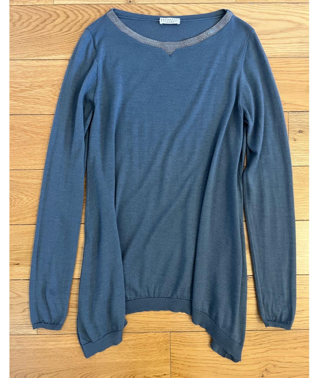 BRUNELLO CUCINELLI Серый кашемировый джемпер / свитер, фото 9