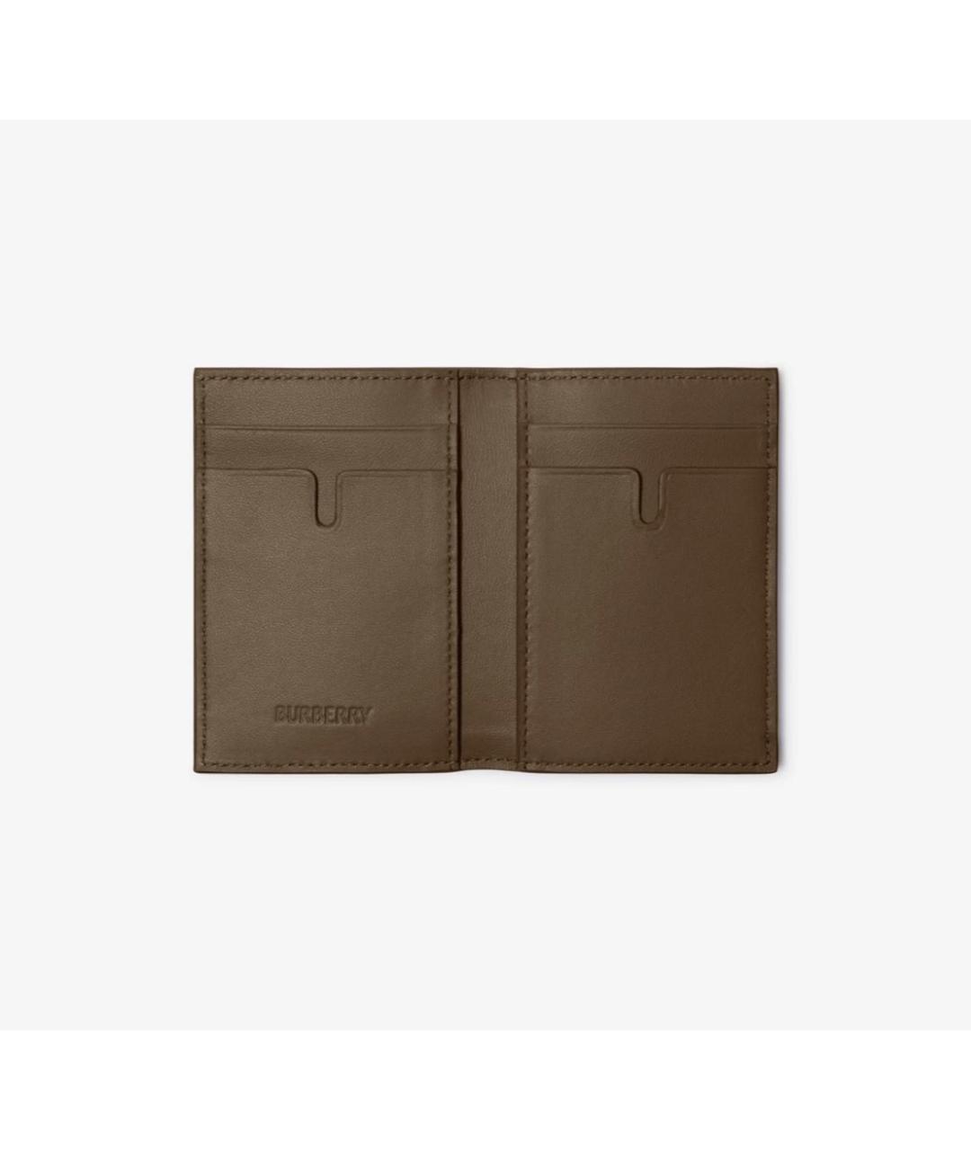 BURBERRY Бежевый кожаный кардхолдер, фото 4