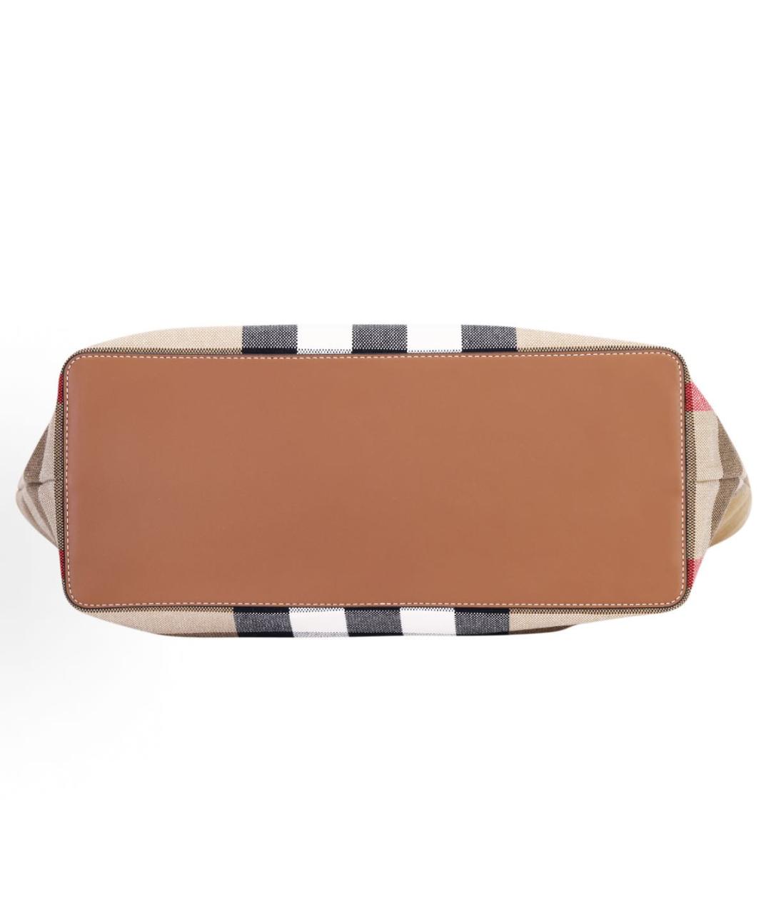BURBERRY Бежевая тканевая сумка тоут, фото 3