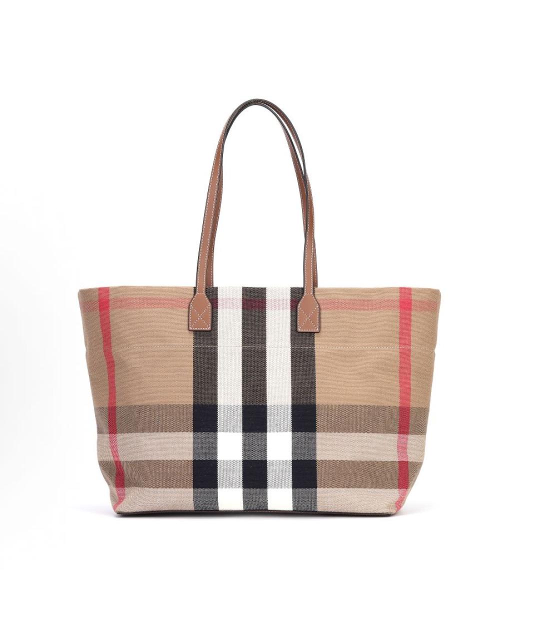 BURBERRY Бежевая тканевая сумка тоут, фото 8