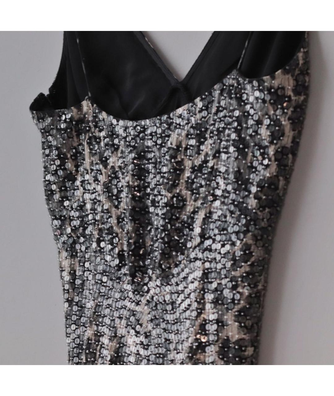 JENNY PACKHAM Серебряное шелковое вечернее платье, фото 5