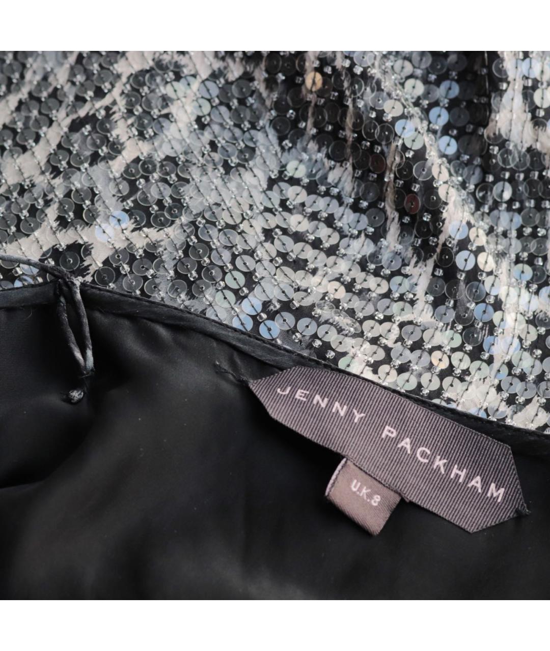 JENNY PACKHAM Серебряное шелковое вечернее платье, фото 6
