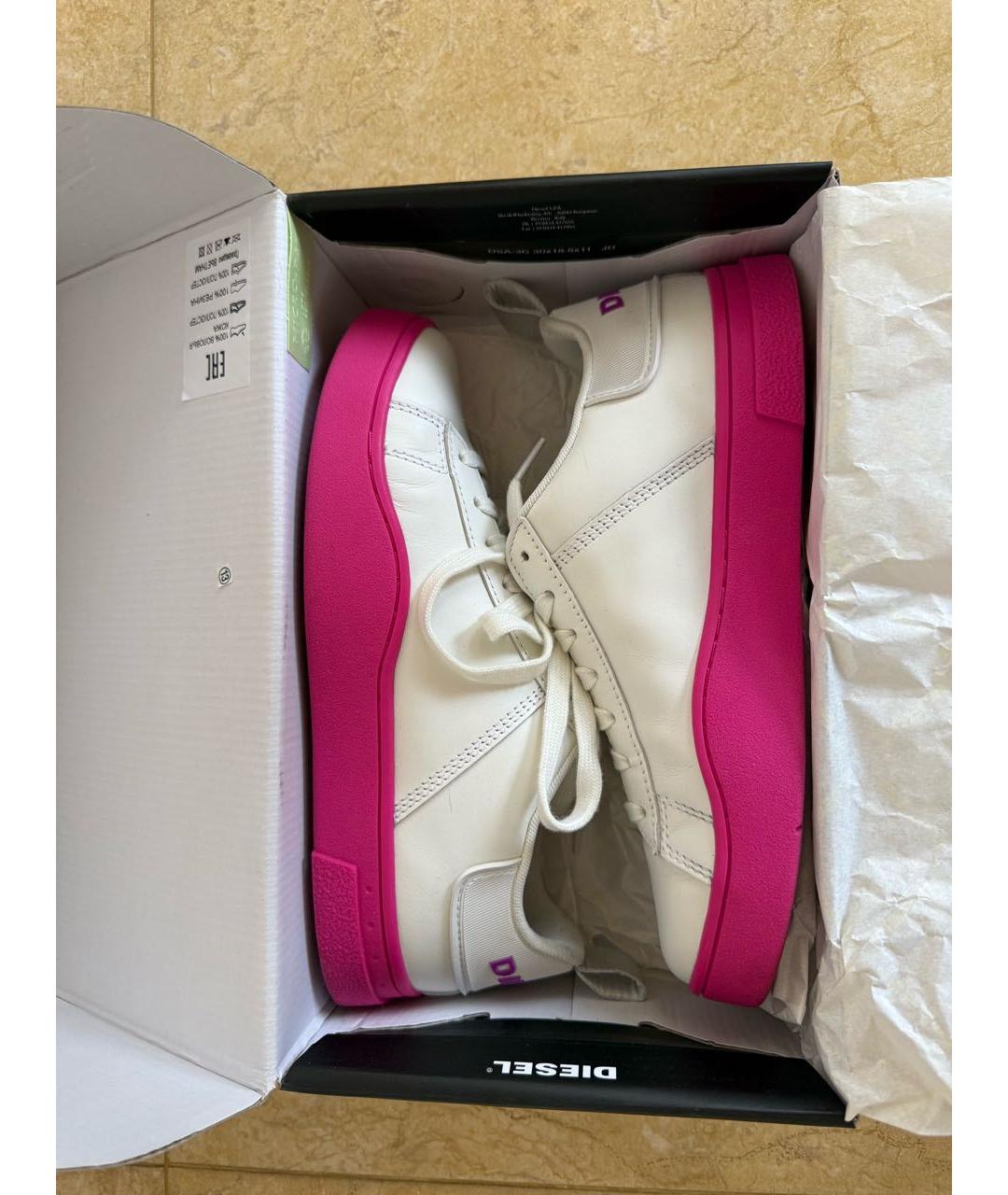 DIESEL Белые кожаные кеды, фото 8