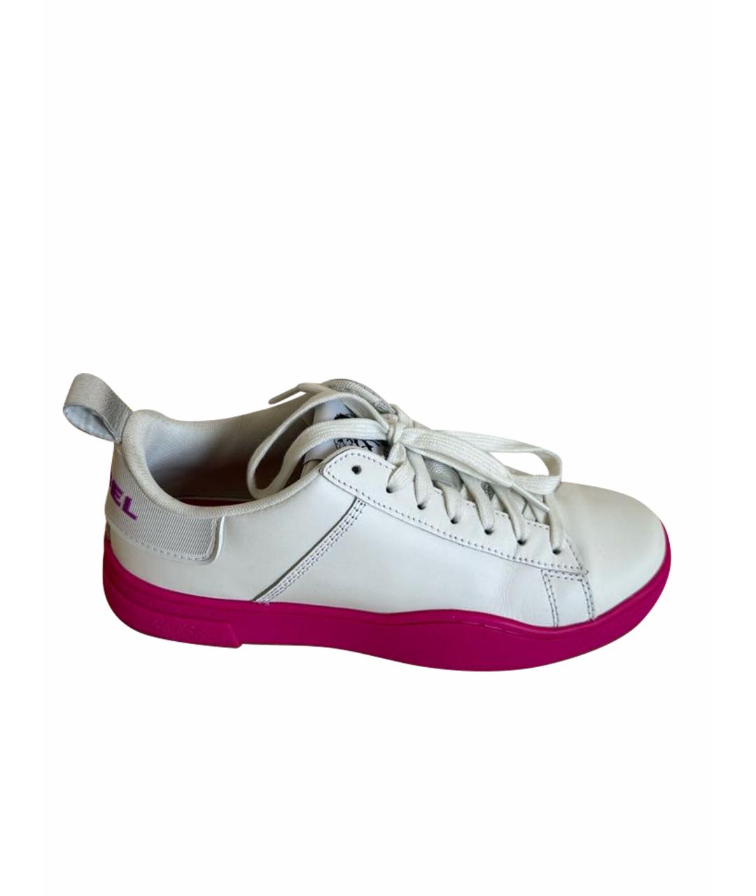 DIESEL Белые кожаные кеды, фото 1