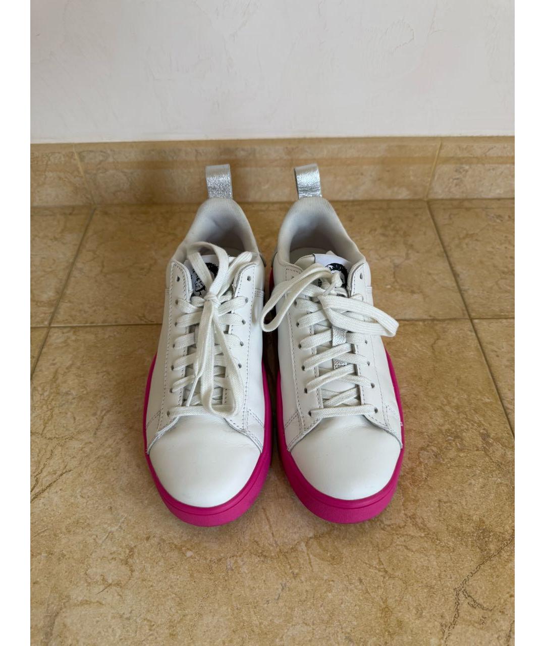 DIESEL Белые кожаные кеды, фото 2