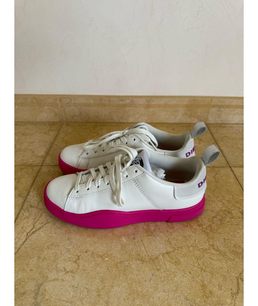 DIESEL Белые кожаные кеды, фото 5