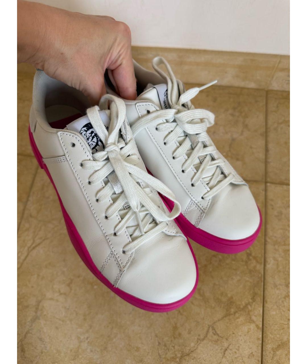 DIESEL Белые кожаные кеды, фото 7