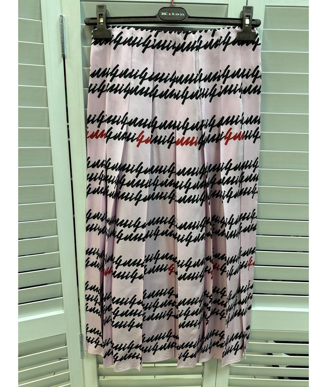 GUCCI Розовая шелковая юбка макси, фото 8