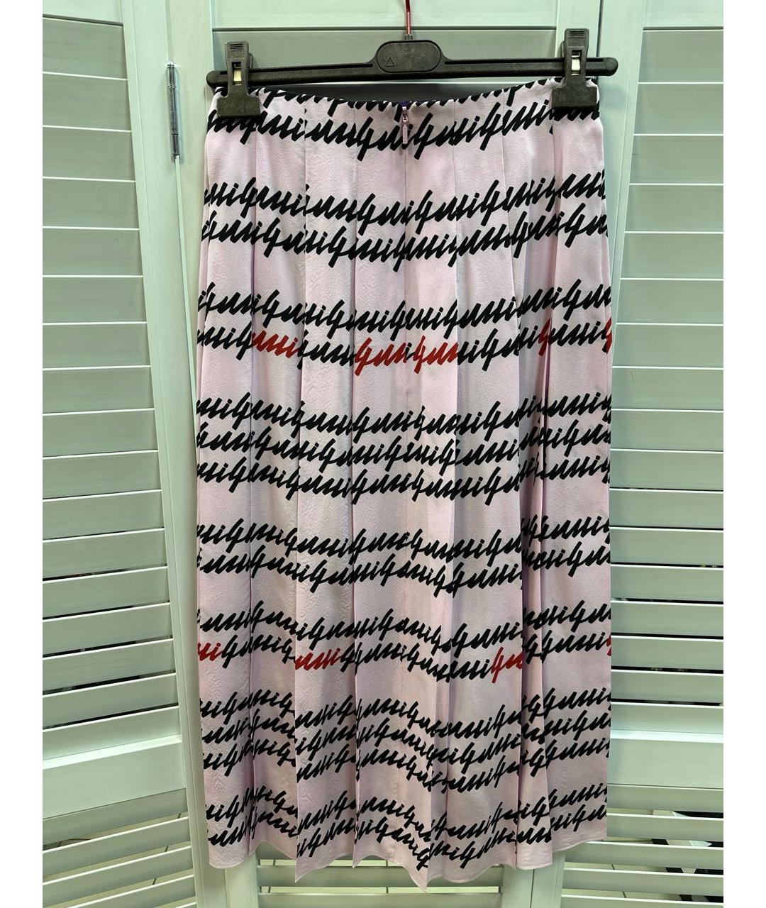 GUCCI Розовая шелковая юбка макси, фото 4