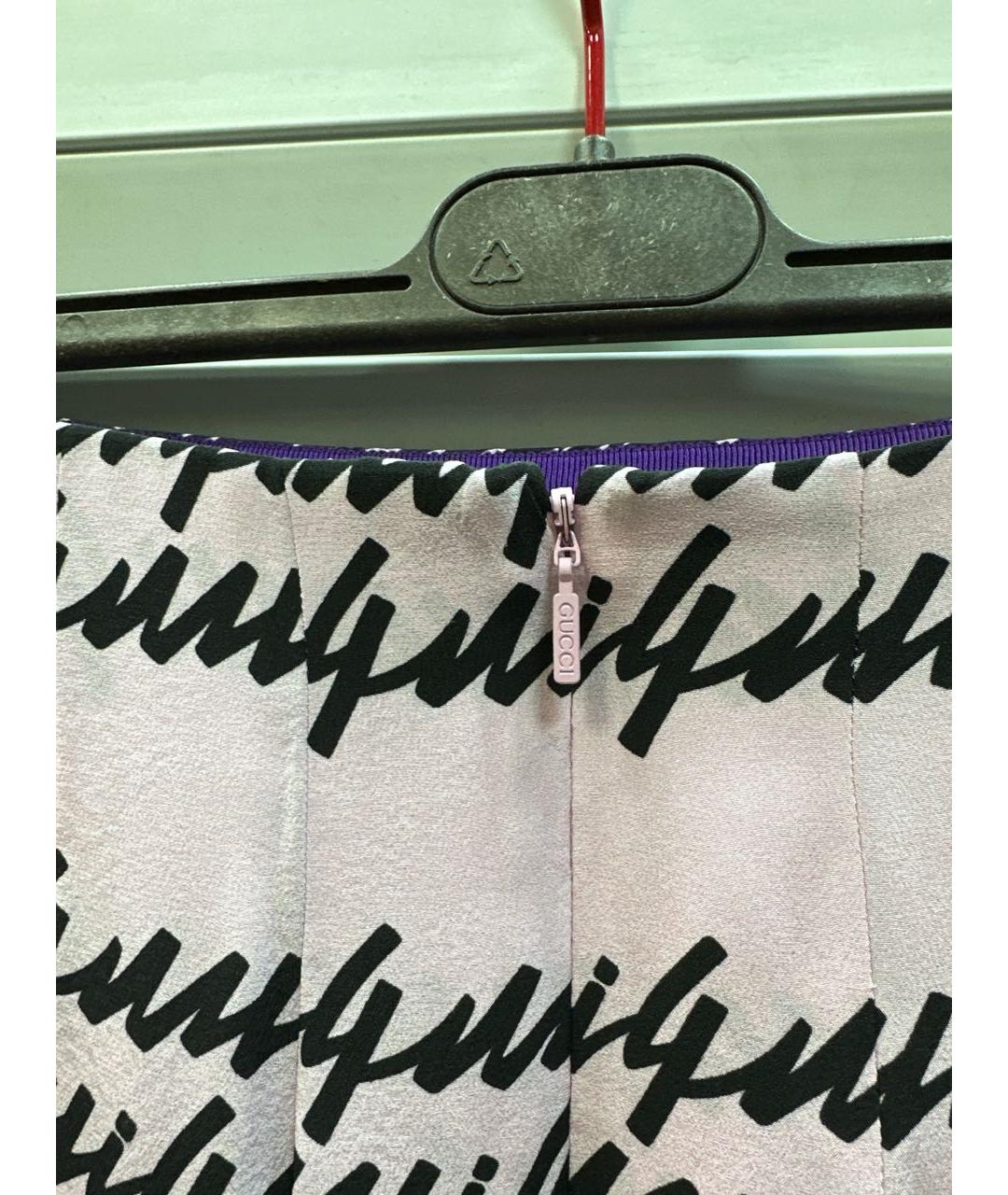 GUCCI Розовая шелковая юбка макси, фото 6