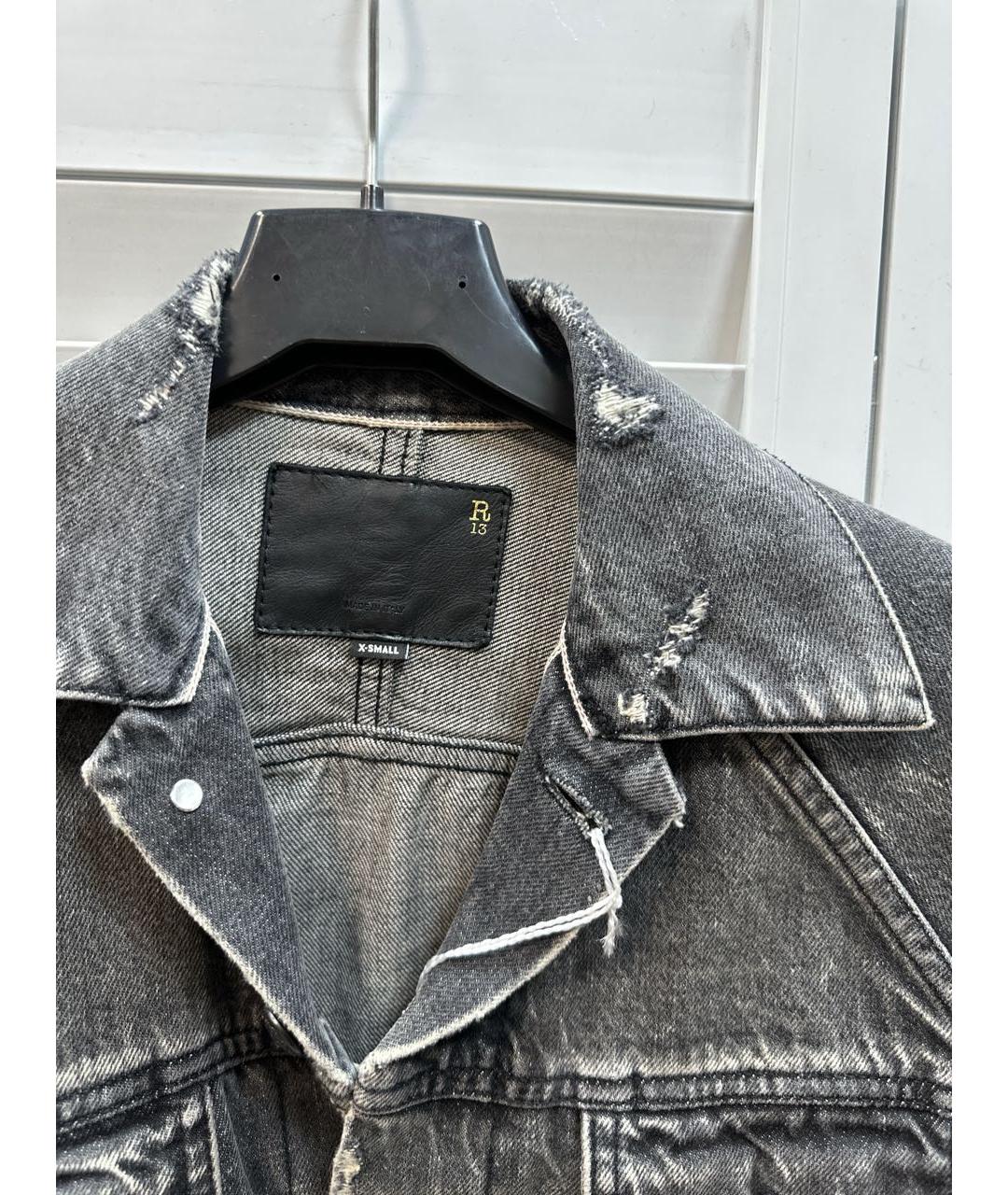 R13 Серая деним рубашка, фото 4