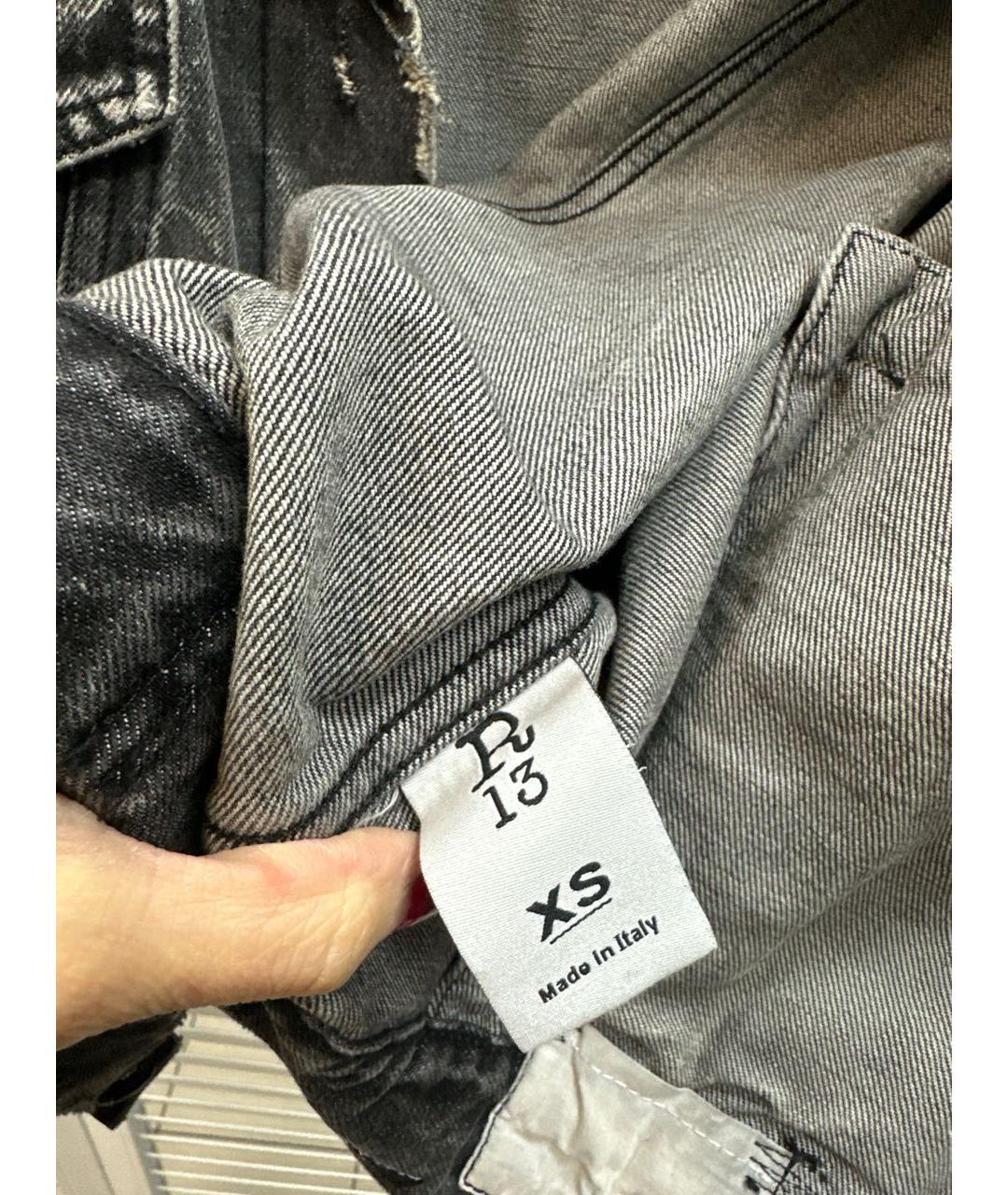 R13 Серая деним рубашка, фото 5