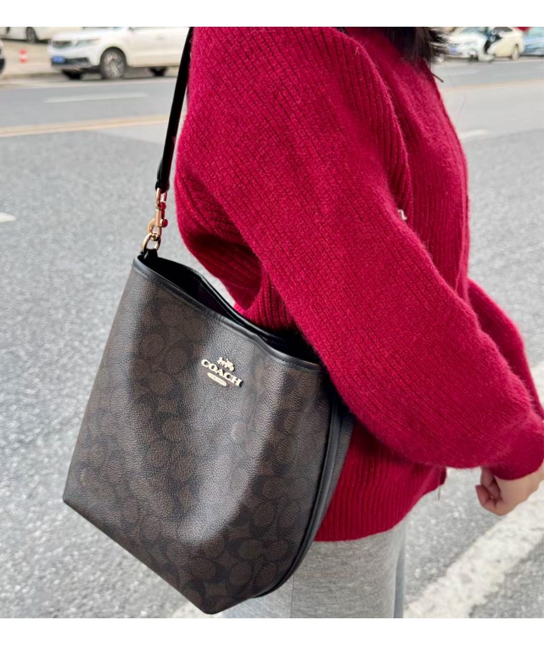 COACH Коричневая сумка через плечо, фото 5