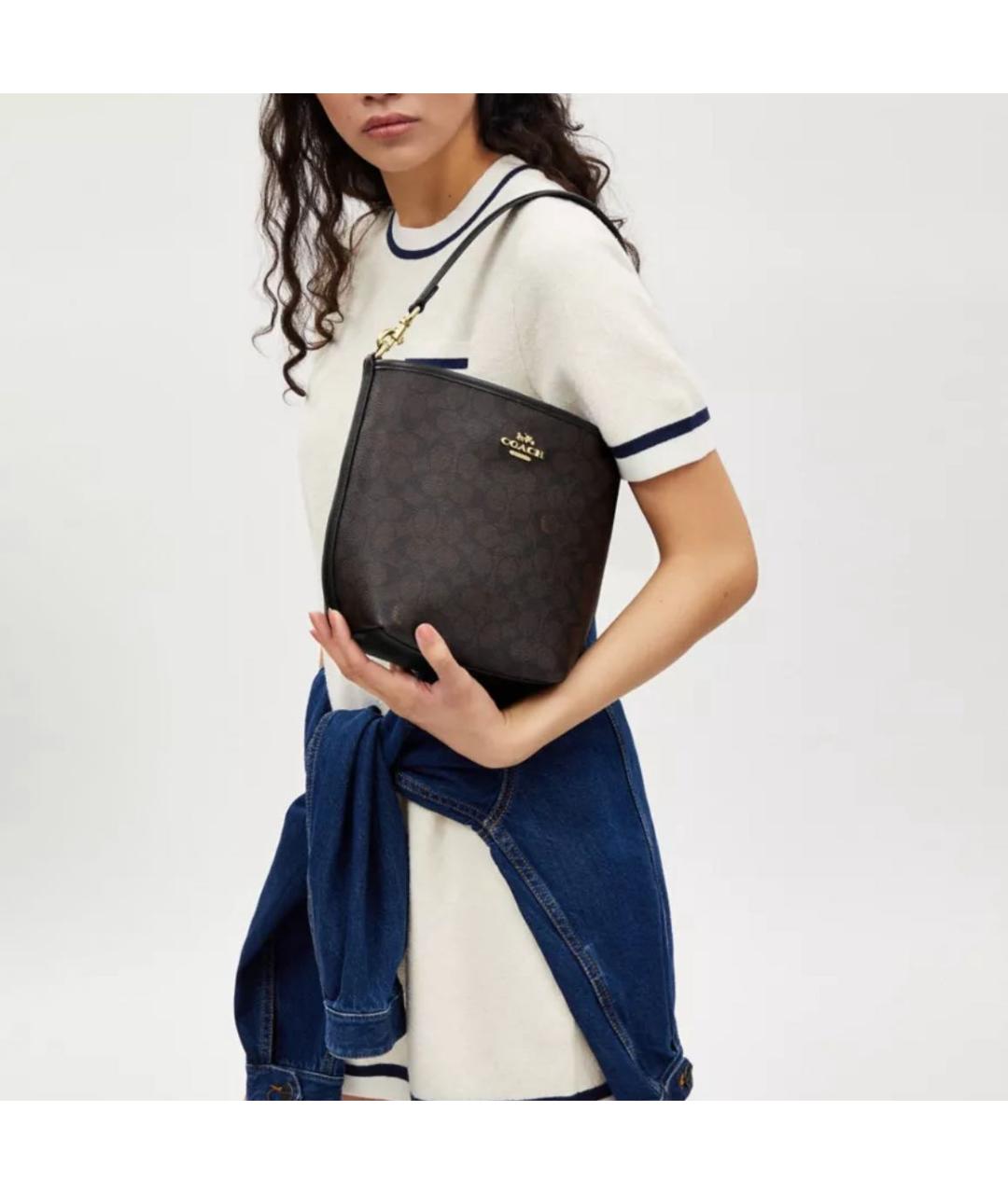 COACH Коричневая сумка через плечо, фото 4