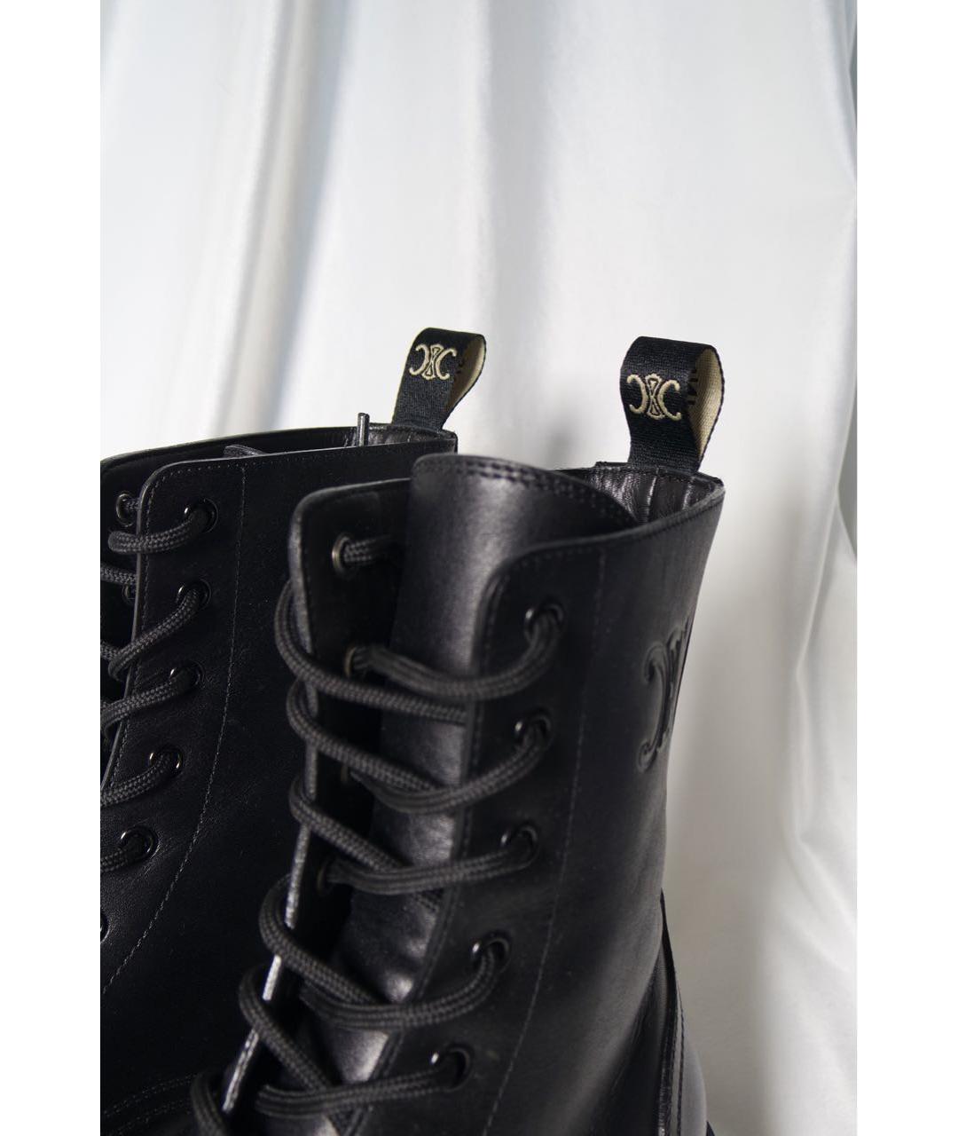 CELINE Черные кожаные ботинки, фото 3