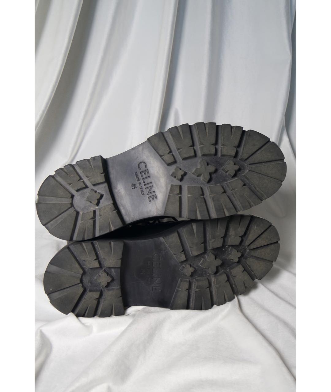 CELINE Черные кожаные ботинки, фото 7