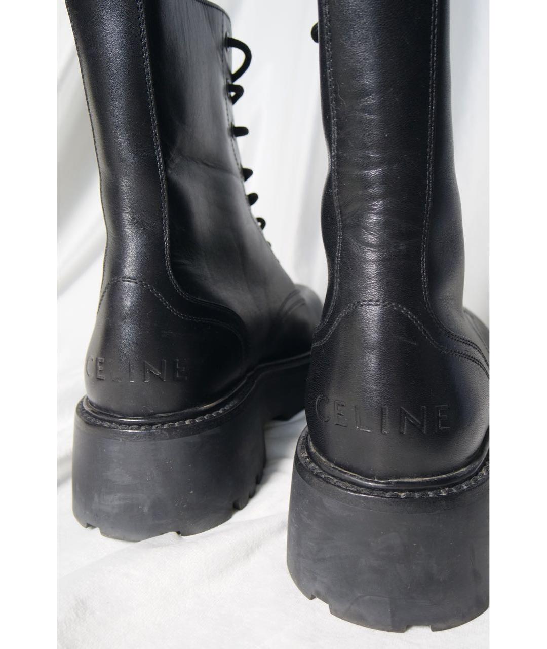 CELINE Черные кожаные ботинки, фото 6