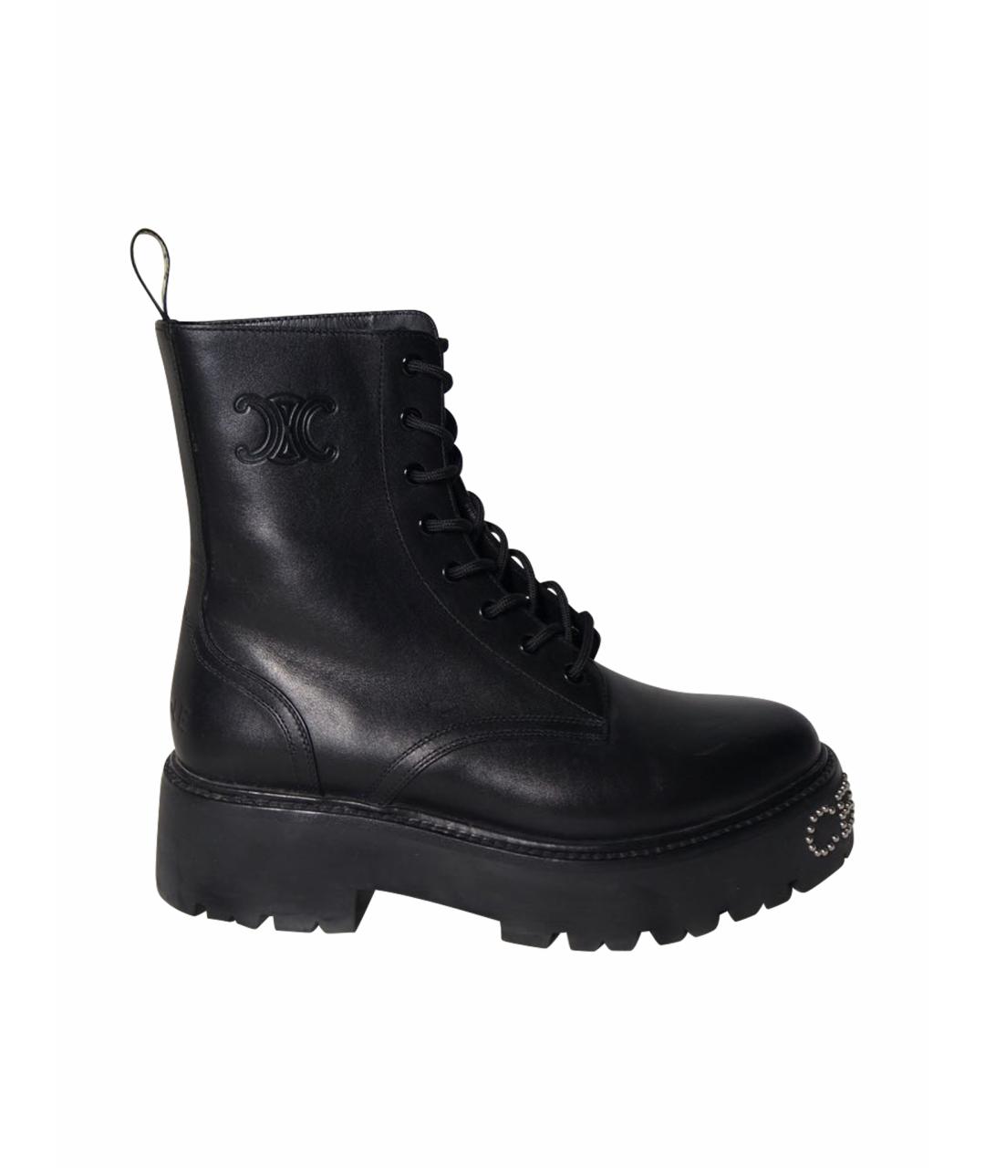 CELINE Черные кожаные ботинки, фото 9