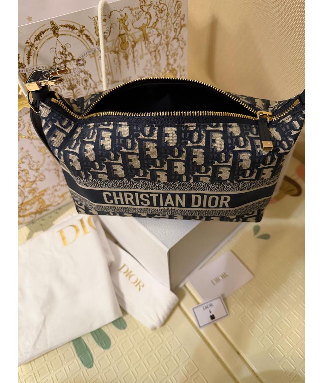CHRISTIAN DIOR Антрацитовая сумка с короткими ручками, фото 5