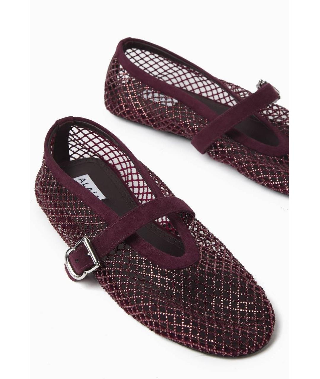 ALAIA Бордовые кожаные балетки, фото 3