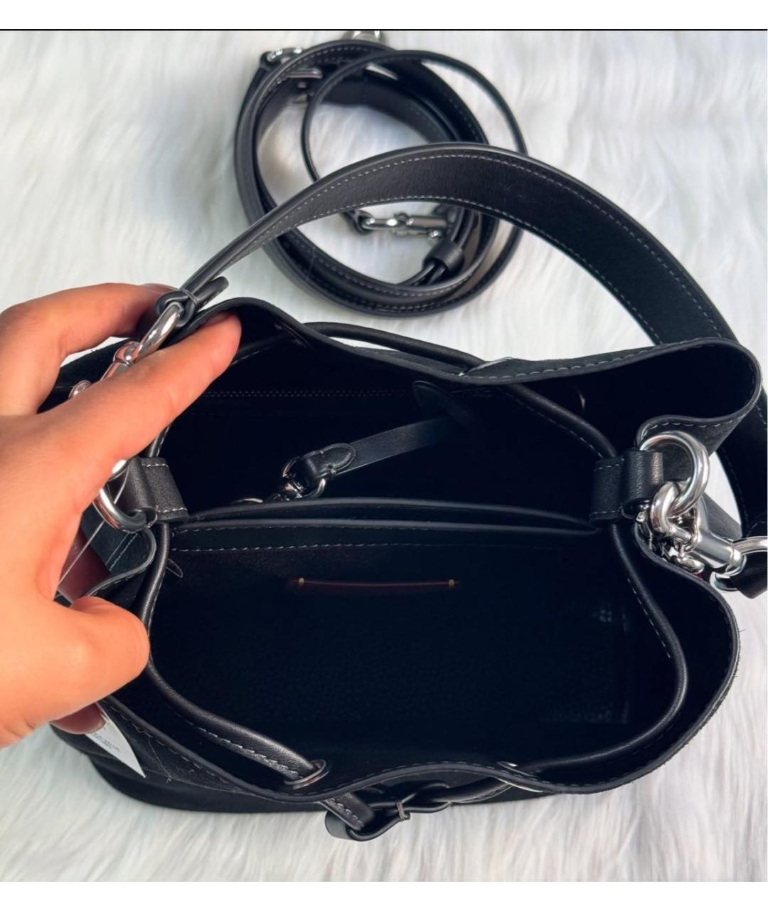 COACH Черная замшевая сумка через плечо, фото 8