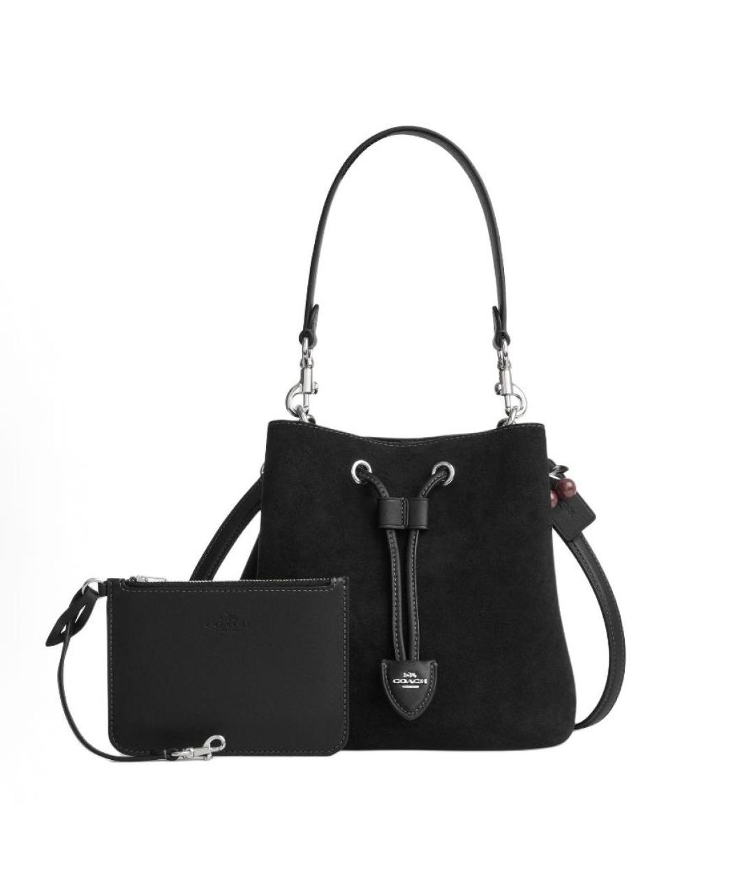 COACH Черная замшевая сумка через плечо, фото 2