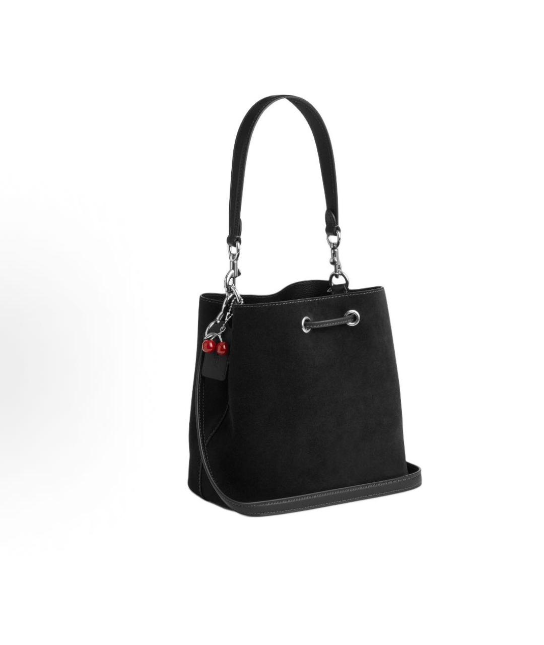 COACH Черная замшевая сумка через плечо, фото 4