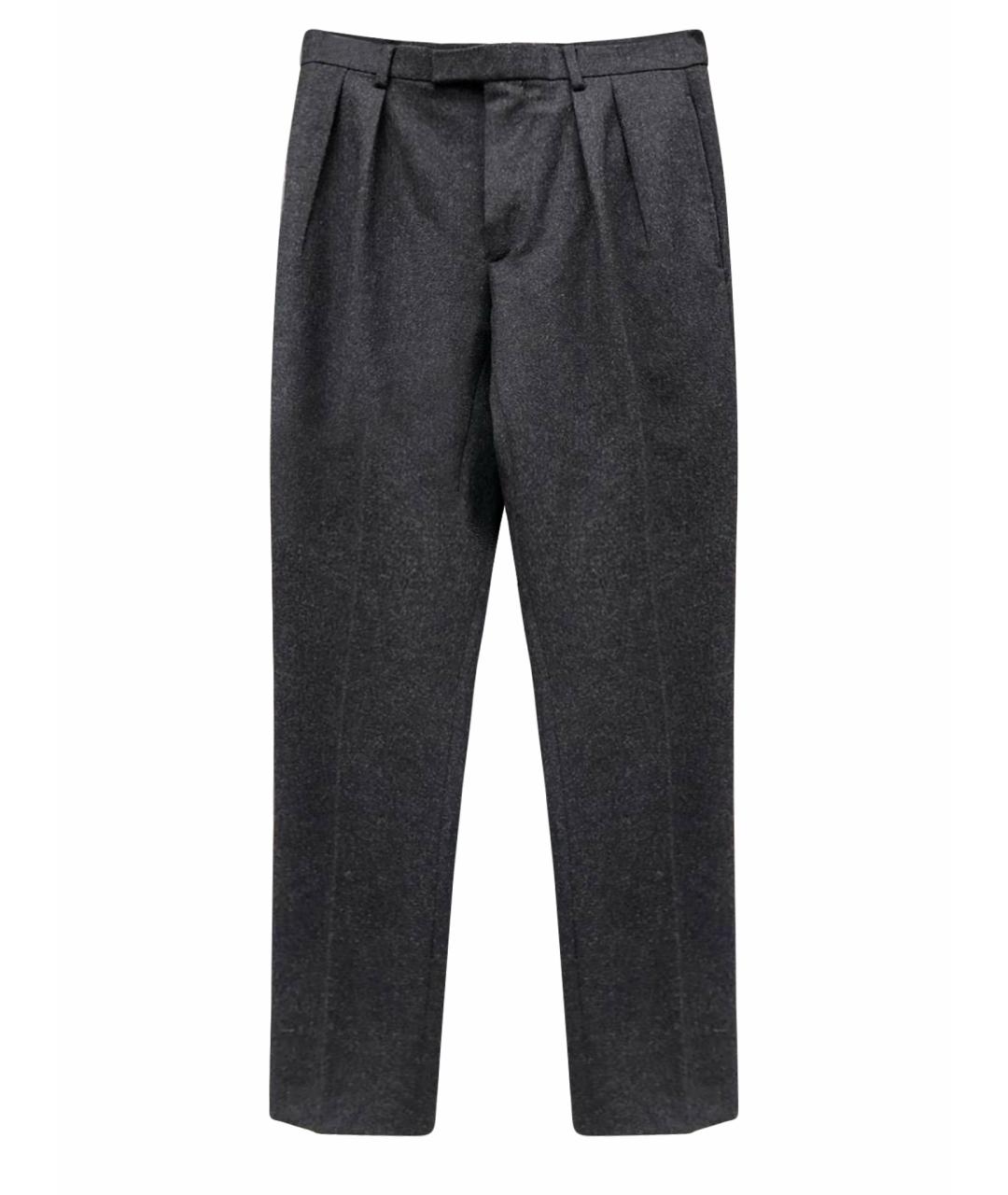 GUCCI Серые шерстяные классические брюки, фото 1