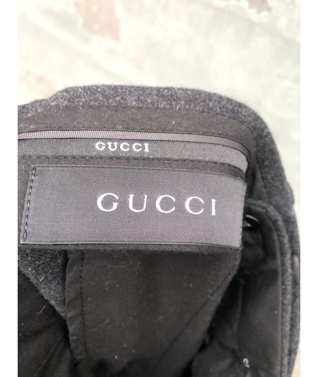 GUCCI Серые шерстяные классические брюки, фото 3