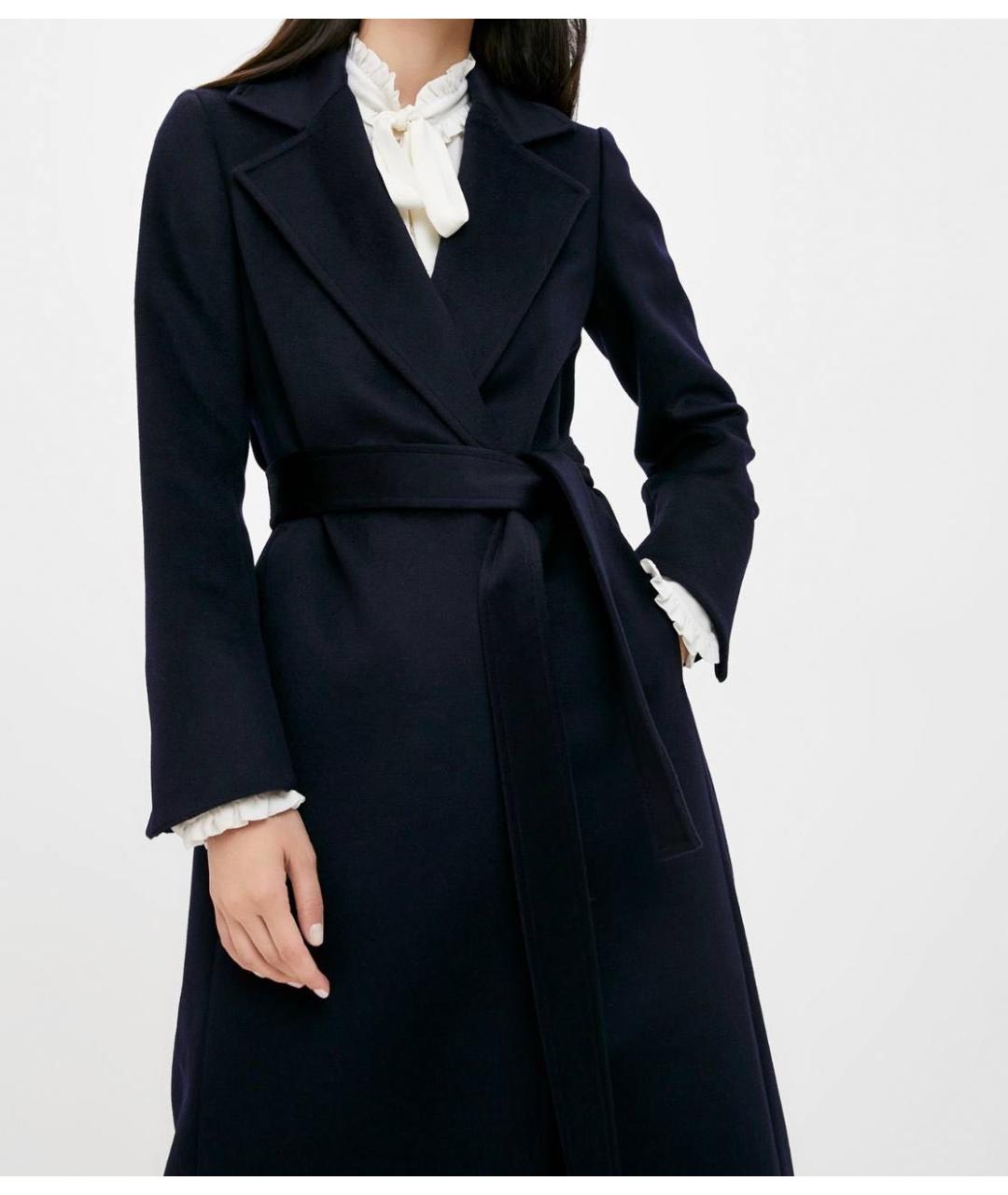 MAX&CO Темно-синее шерстяное пальто, фото 2
