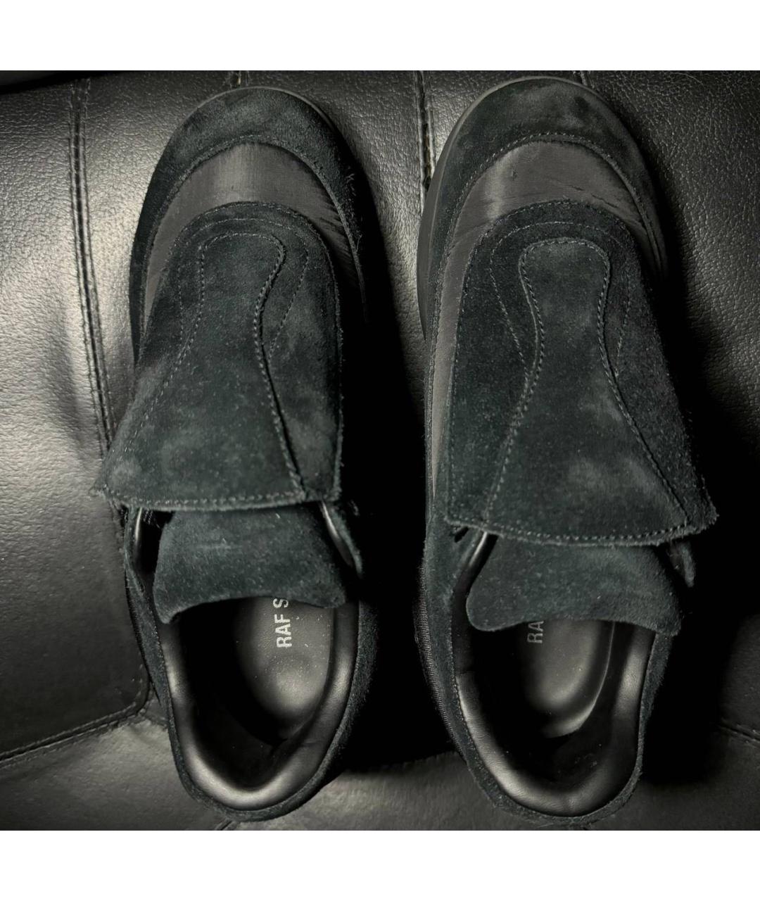 RAF SIMONS Черные кожаные кроссовки, фото 6