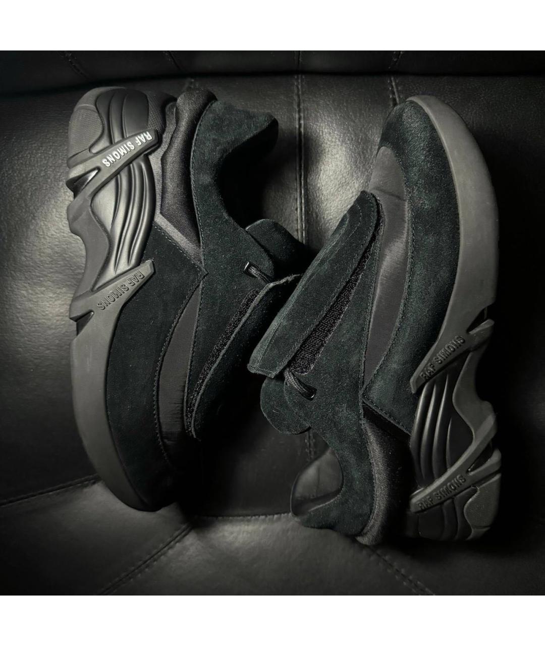 RAF SIMONS Черные кожаные кроссовки, фото 4