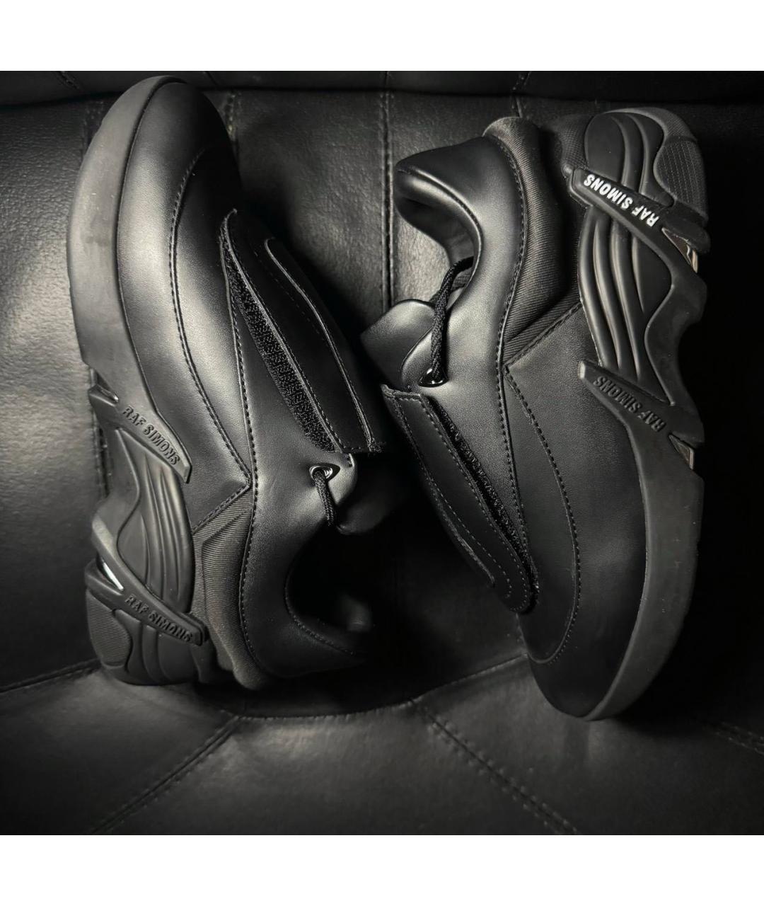 RAF SIMONS Черные кожаные кроссовки, фото 5