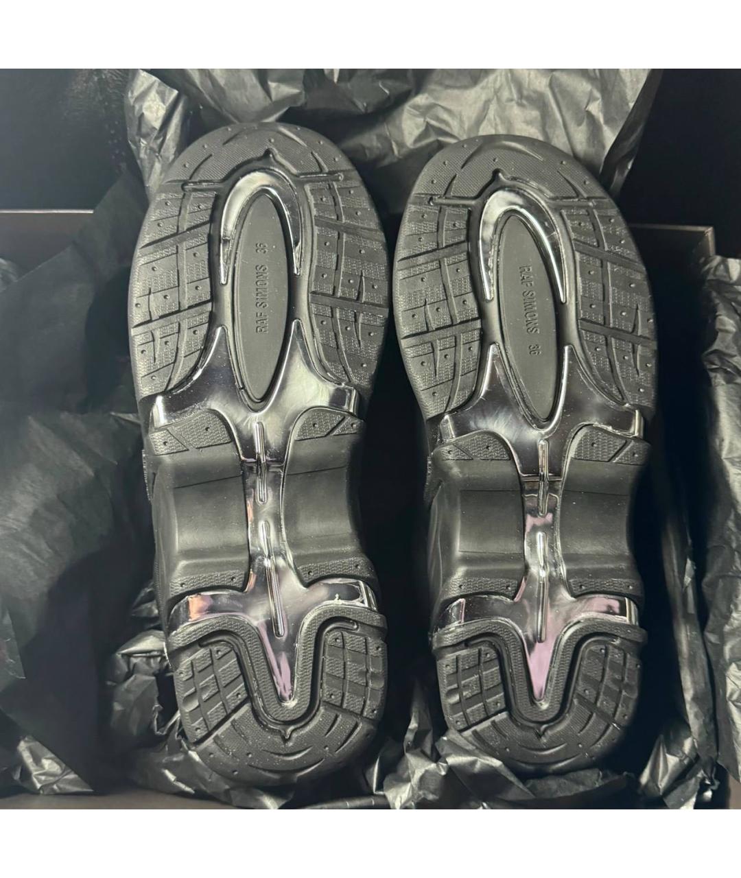 RAF SIMONS Черные кожаные кроссовки, фото 8