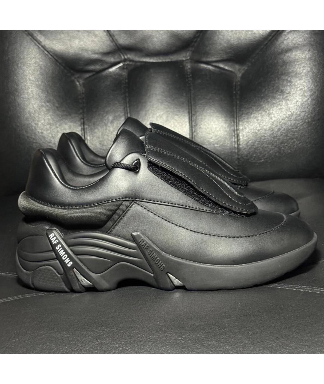 RAF SIMONS Черные кожаные кроссовки, фото 9