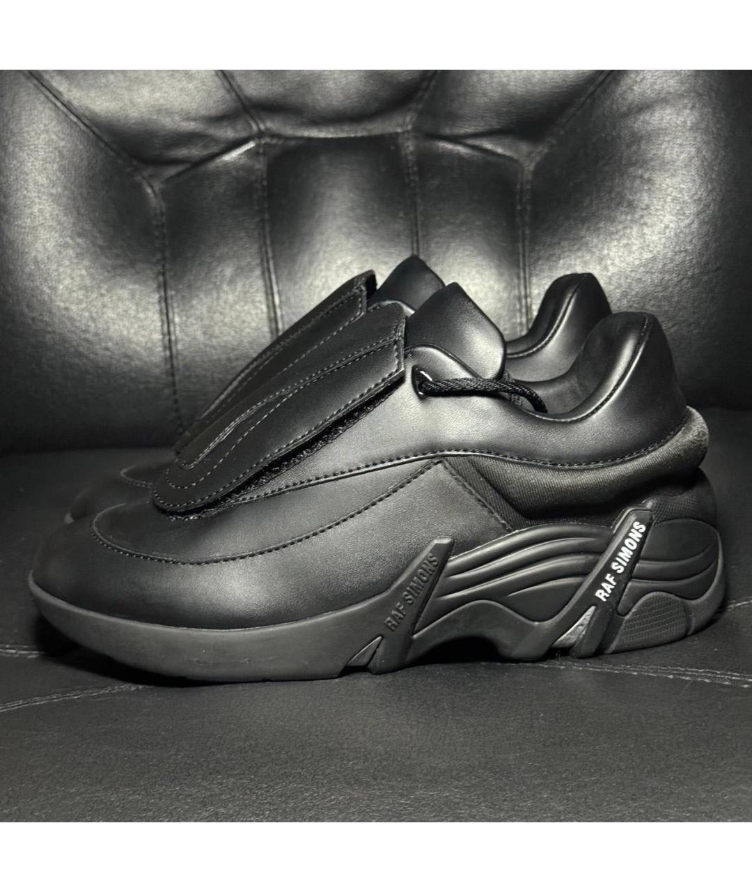 RAF SIMONS Черные кожаные кроссовки, фото 3