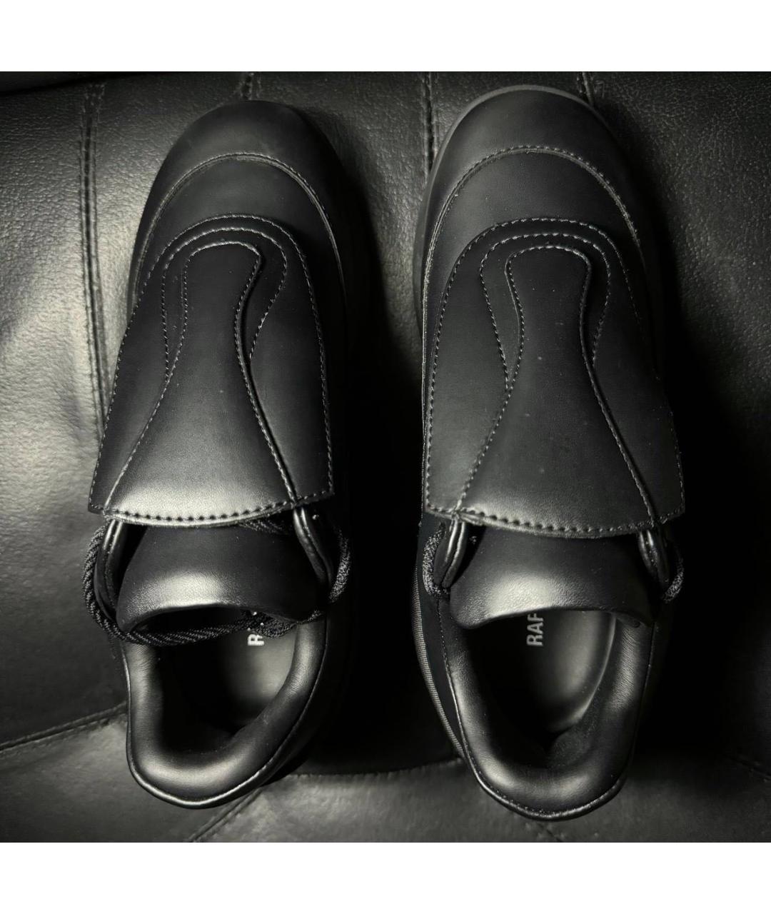 RAF SIMONS Черные кожаные кроссовки, фото 7