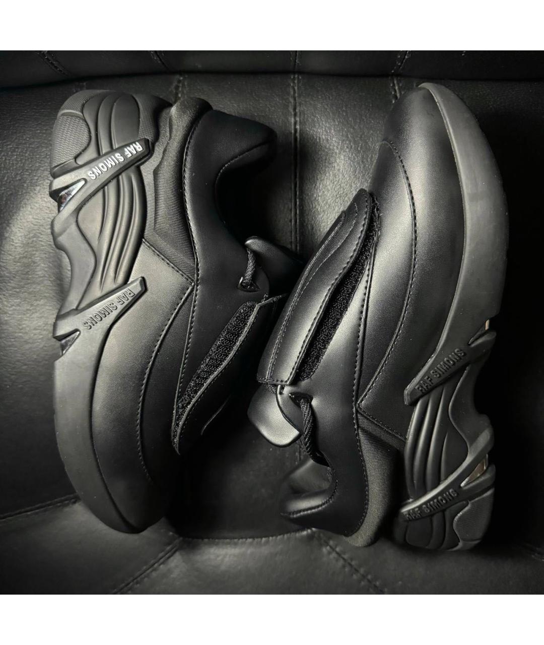RAF SIMONS Черные кожаные кроссовки, фото 4