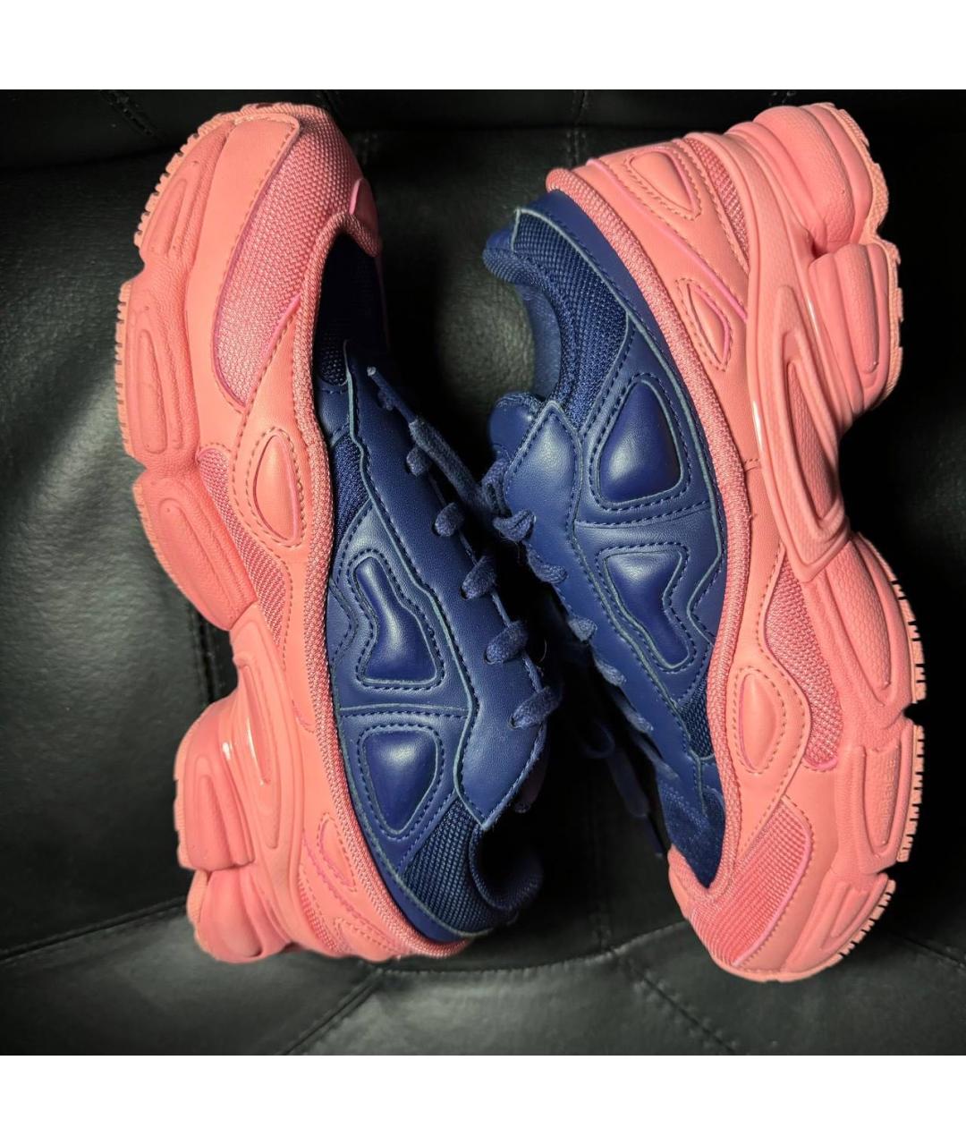 ADIDAS X RAF SIMONS Коралловые текстильные низкие кроссовки / кеды, фото 4